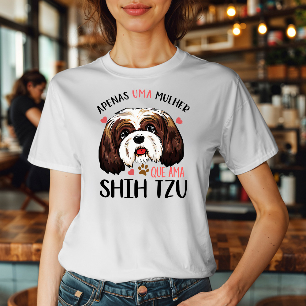 Apenas Uma Mulher Que Ama Shih Tzu Shirt Cute Dog T-Shirt Merry Christmas Gifts For Niece – Familyhavendecor