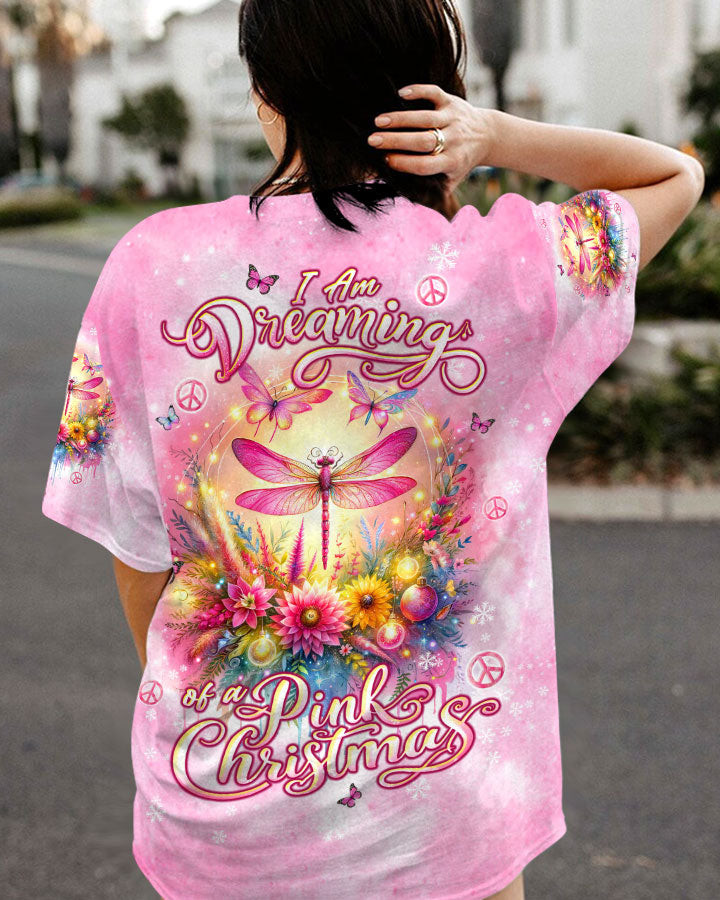 Dragonfly Pink Christmas T-Shirt Bling Xmas Clothing Winter Unique Dragonfly Gifts – Familyhavendecor