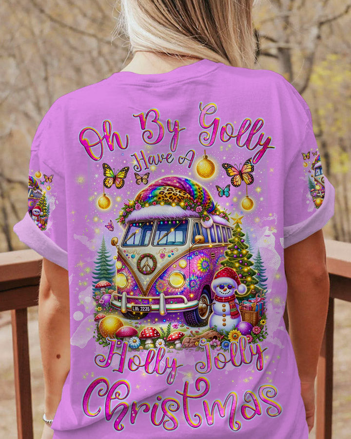 Hippie Van Holly Jolly Christmas T-Shirt Cozy Clothing Christmas Hippie Based Gifts – Familyhavendecor