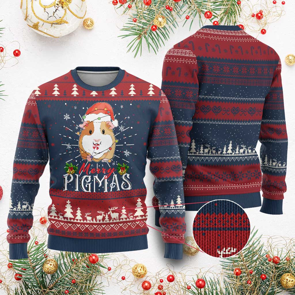 Merry Pigmas Ugly Christmas Sweater Funny Ugly Xmas Sweaters Cute Guinea Pig Themed Gifts – Familyhavendecor
