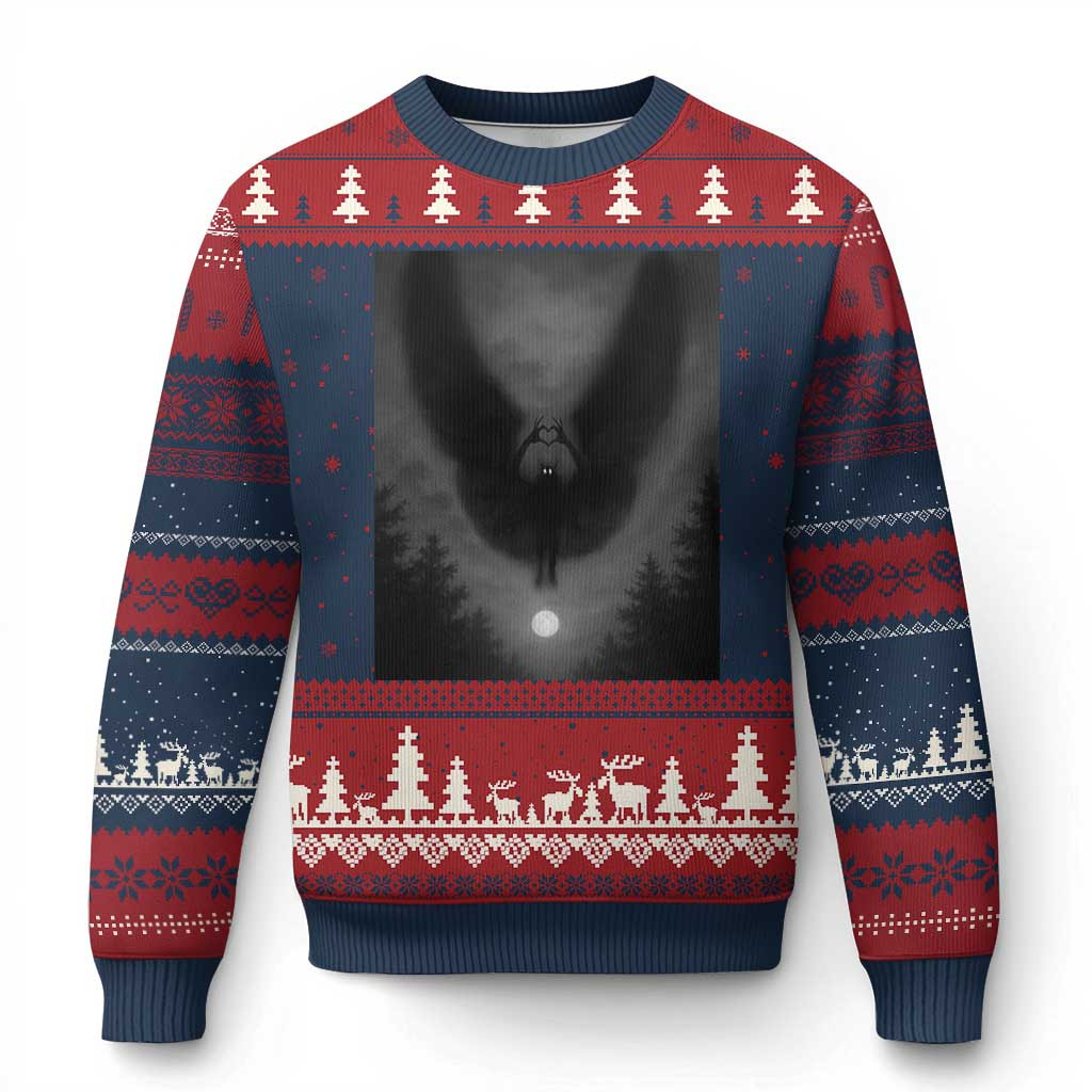 Mothman Ugly Christmas Sweater Xmas Horror Poster Jumper Gifts For Cryptid Lovers – Familyhavendecor