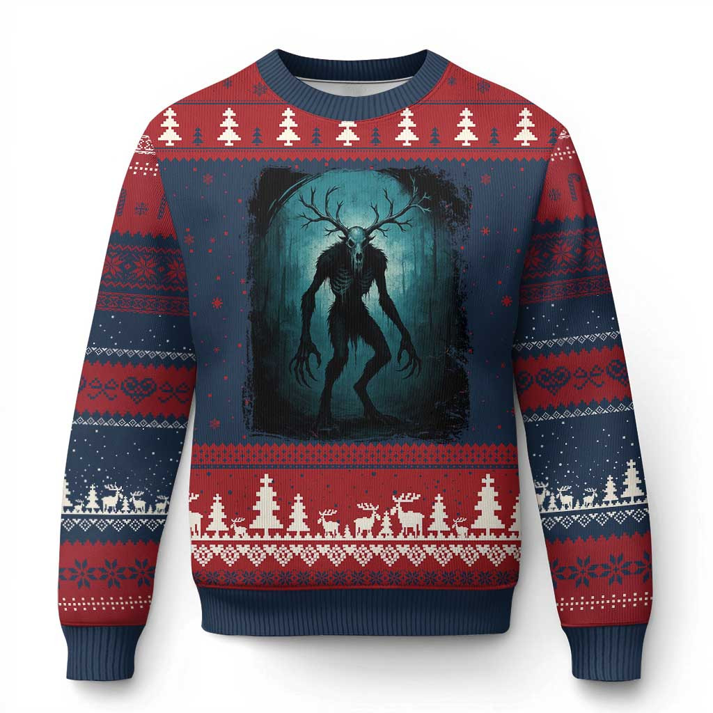 Wendigo Monster Skinwalker Dark Forest Ugly Christmas Sweater Mens Funny Xmas Sweaters – Familyhavendecor